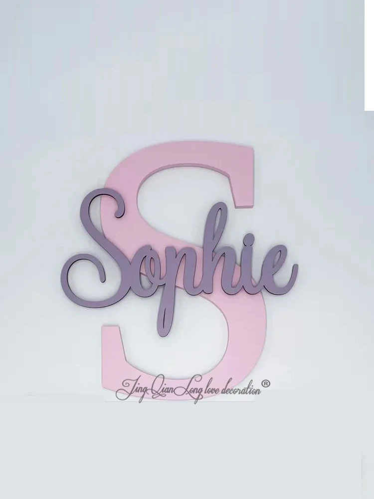 Customizations  wooden lettes  Wooden letter & Name with butterflies - Personalised Painted Wooden Letter with Name - Plaque Sig