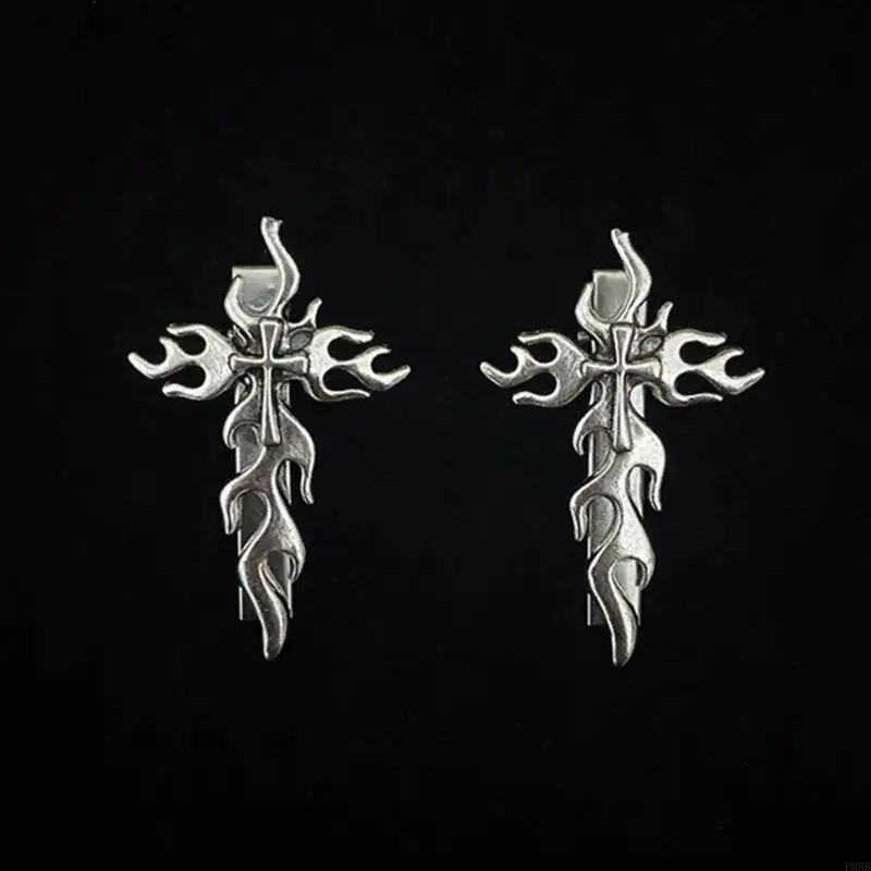 

P88B Alloy Hairpin Gothic Hair Clip Headdress Women Makeup Duckbill Flame Hairpin