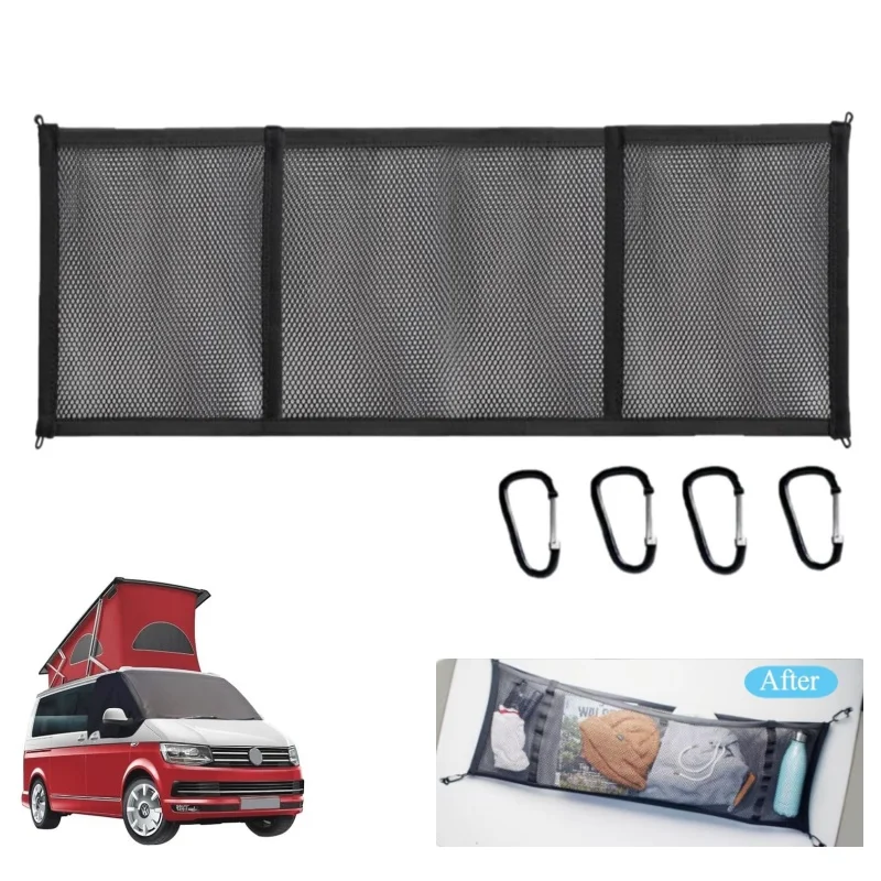 قافلة سقف النايلون شبكة تخزين صافي حقيبة أطقم لشركة فولكس فاجن T5 T6 شاطئ كاليفورنيا مولتيفان كارافيل بولي قافلة سقف خيمة حقيبة #1