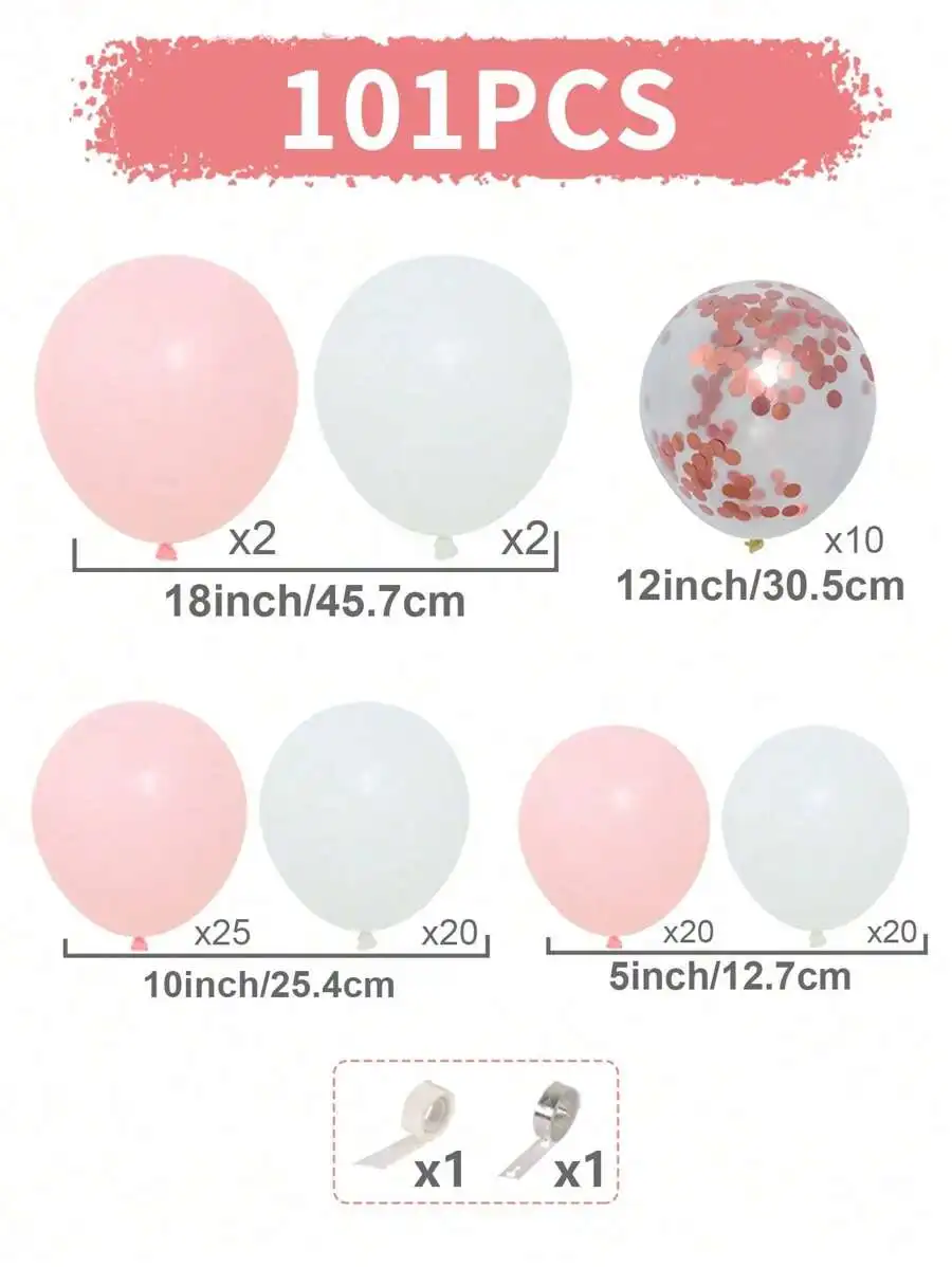 84/101/202-teiliges Ballonset, geeignet für Geburtstagsfeiern, Jubiläen, Abschlussfeiern, Brautpartys, Valentinstag – Detail 13