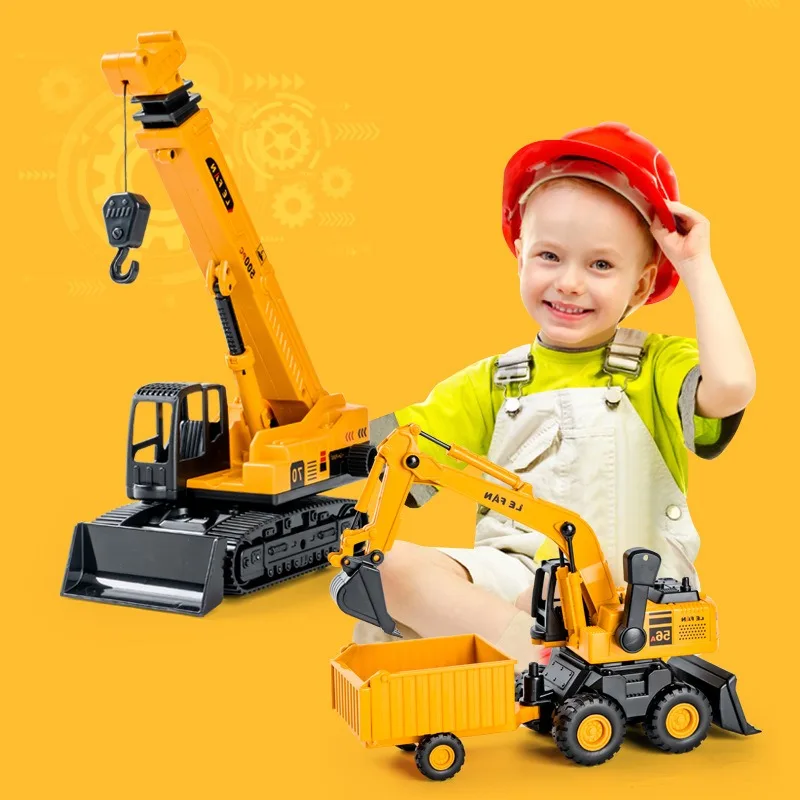 Children Toy Car Inertia Engineering Vehicle Kids Excavator Forklift Car Model City Construction Truck Boys Gifts