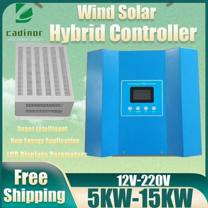 Wind Solar Hybrid Controller Digital Intelligent MPPT Control System LCD Display Regulator For Home 12V/24V 220V 10000W 15000W