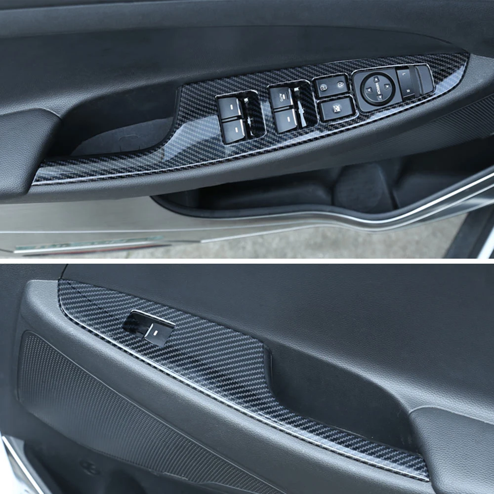 

Accessories For 2015-2019 Hyundai Tucson Door Window Switch Bezel Trim Carbon Fiber Styling