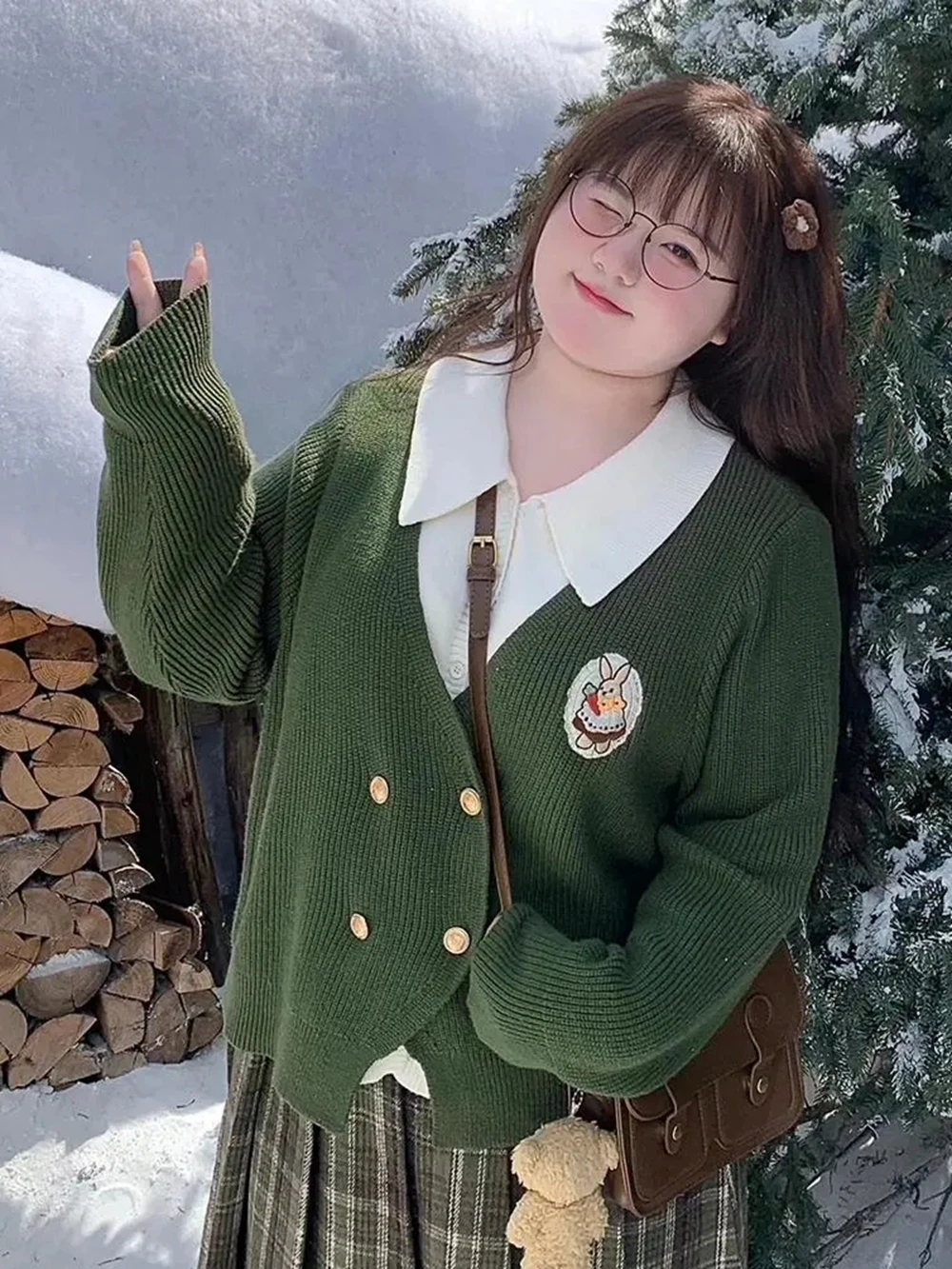 Koszula damska plus size 5XL 140KG jesienna koszula + dzianinowa bluzka, imitacja 2-częściowego zestawu, vintage bluzka z golfem, koszula z długim rękawem, damska koszula oversize