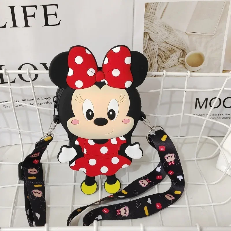 Disney Cute Minnie Mouse Kids Mini Bag Fashion Versatile One Shoulder Crossbody Bags Cartoon Anime Girl Coin Purse Birthday Gift