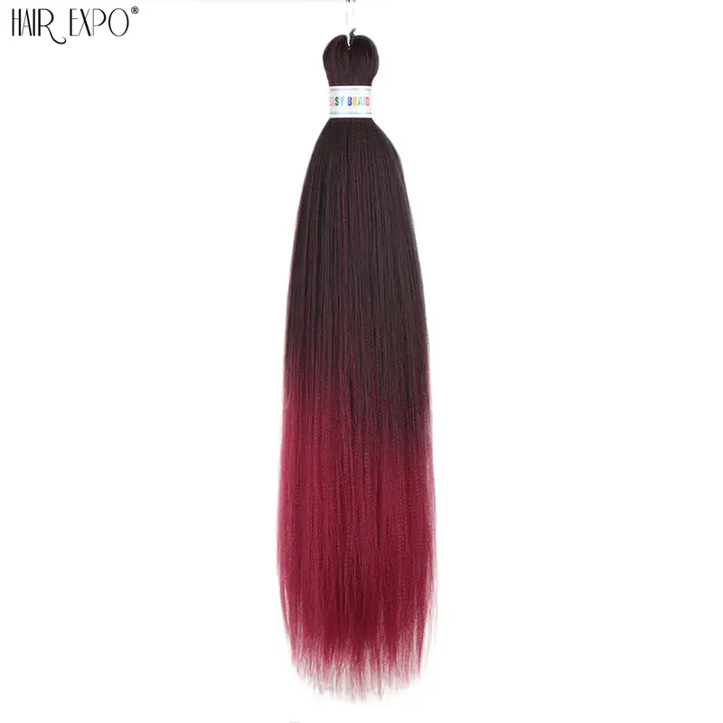 26Inch Easy Braids Hair Synthetic Colourful Pre Stretched Braiding Hair Extensions Jumbo Braids Ombre Yaki Long Straight Hair - Image 37