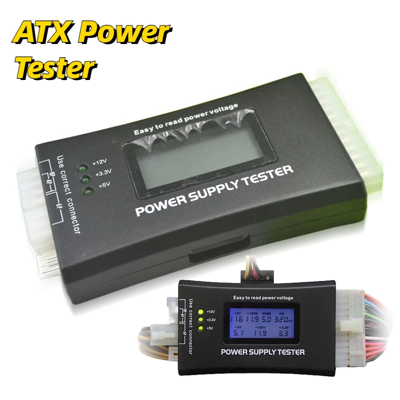 จอแสดงผลแอลซีแบบดีดิจิตอล PC คอมพิวเตอร์20/24 Pin Power Supply Tester ตรวจสอบ Quick Bank แหล่งจ่ายไฟวัดเครื่องทดสอบการวินิจฉัยเครื่องมือ