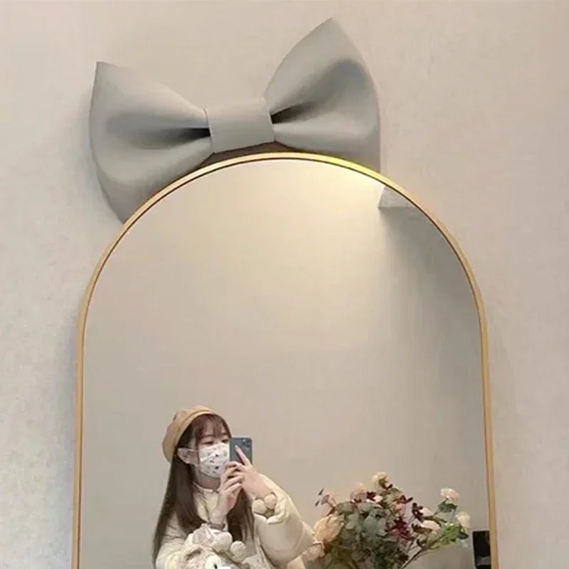 Internet celebrity mirror decoration bow full body mirror DIY props floor mirror large pendant creative wall jewelry 28cm 45cm