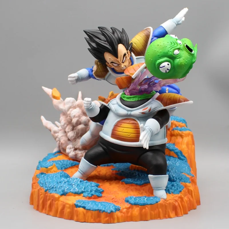 

21.5cm Gk Dragon Ball Anime Figure Series Mrc Vegeta Vs Gudu Battle Stance Collectible Model Ornament Scene Peripheral Gifts