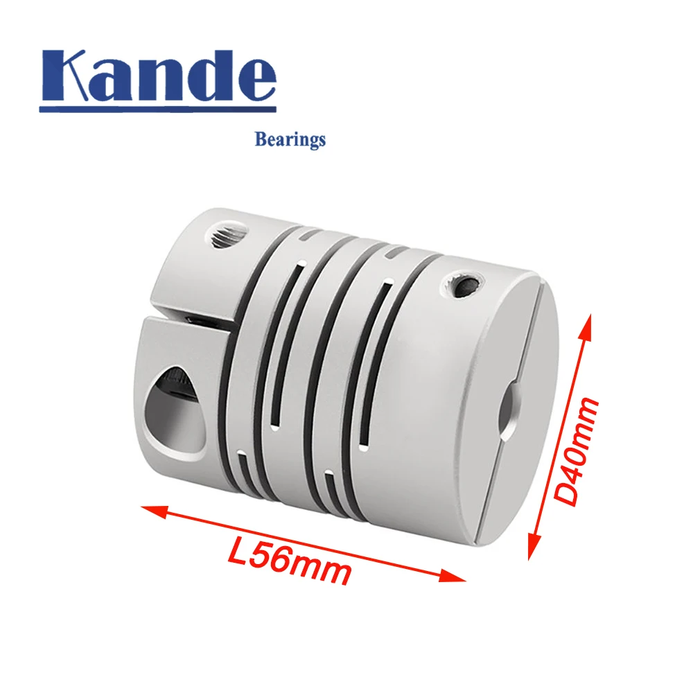 Kande CIC Aluminum Alloy Parallel Line Coupling D40L56 10/11/12/12.7/14/15/16/20mm Clamping Groove Coupling Elastic Coupling