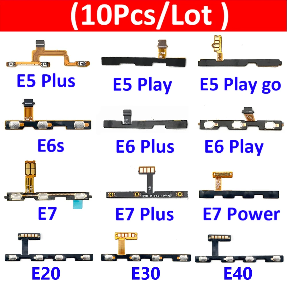 

10Pcs, Power On Off Volume Button Flex Cable For Motorola For Moto E5 E6 E6s E7 Power Plus Play Go E13 E22 E32 E20 E30 E40