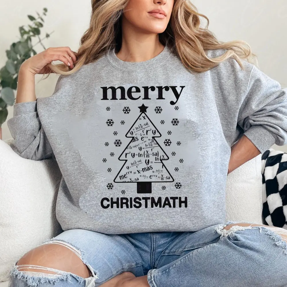 New in Hoodies & Sweatshirts  Merry Christmath Math Christmas Tree Xmas Mathematics Christmas Funny Winter Long Sleeve  Y2k Tops