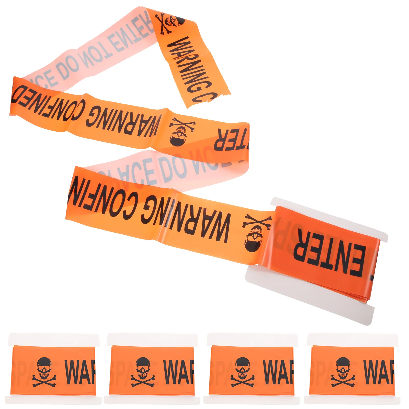 

5Pcs Halloween Caution Tapes Bright Colors Intuitive Design for Indoor Outdoor Decoration Do Not Enter Tape Caution Tape