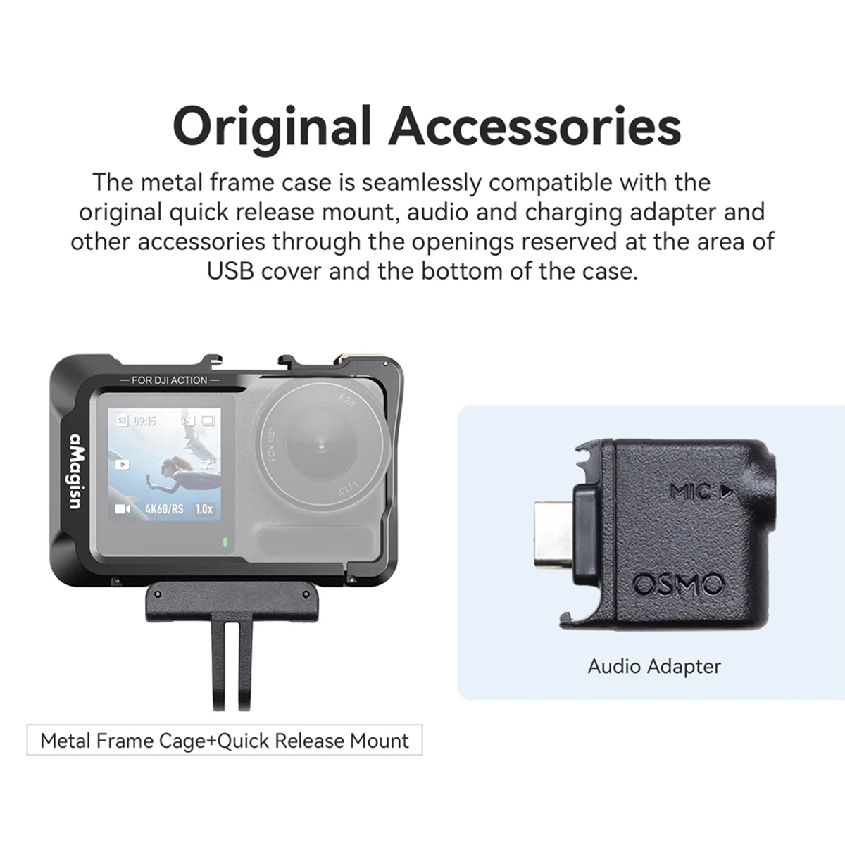 

AT42 Спортивная камера с металлической клеткой, полный защитный чехол для холодного башмака с крышкой объектива для Action 5 Pro 4 3