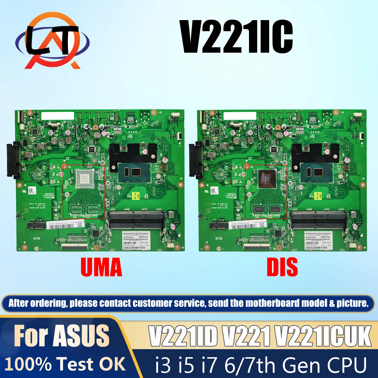 V221IC Notebook Mainboard For ASUS Vivo AiO V221ID V221 V221ICUK Laptop Motherboard With CPU i3 i5 6th/7th Gen 930MX