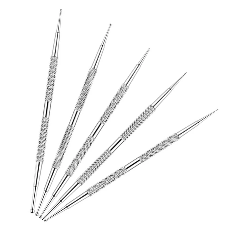 

5Pcs Nail Dotting Pen Stainless Steel Dual End Nail Art Tools for Rhinestones Manicure DIY Salon Painting Pattern Tracing Stylus