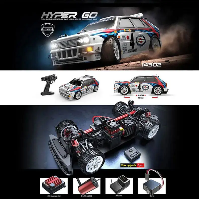 MJX 14302 1/14 Brushless RC Drift Car High Speed Flat Running Rally Car Electric Remote Control Vehicle Model for Adults Boys