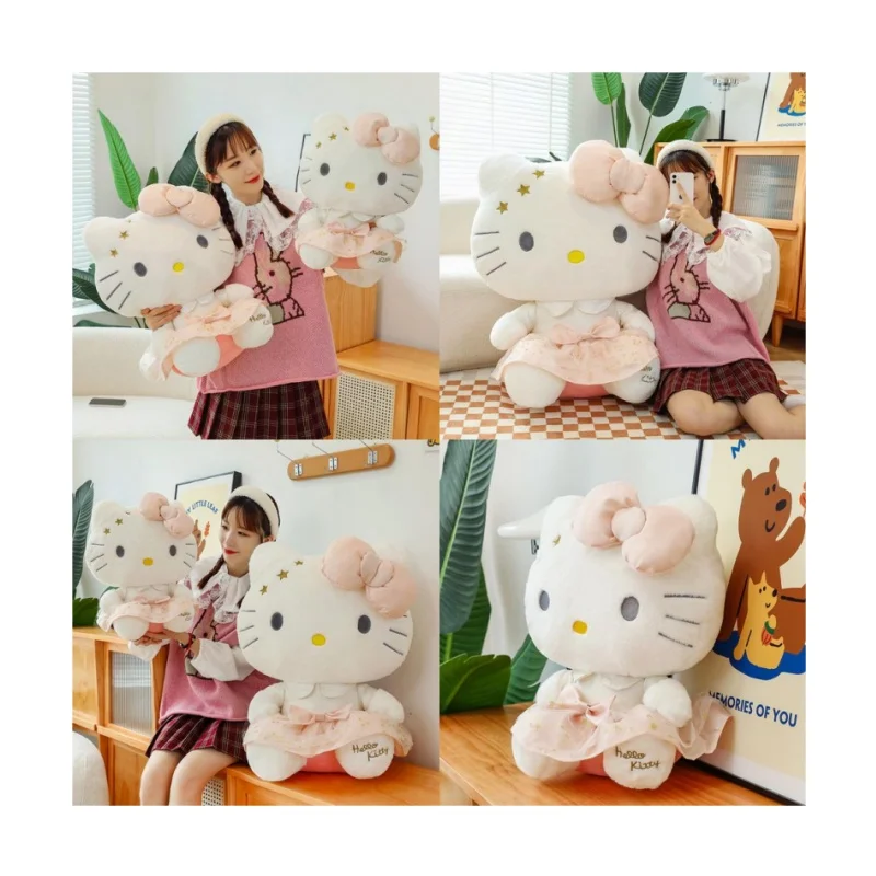 

Sanrio Kawaii платье Hello Kitty плюшевая игрушка мягкая кукла детский подарок на день рождения и Рождество милая подушка для сна приятная игрушка Kitty