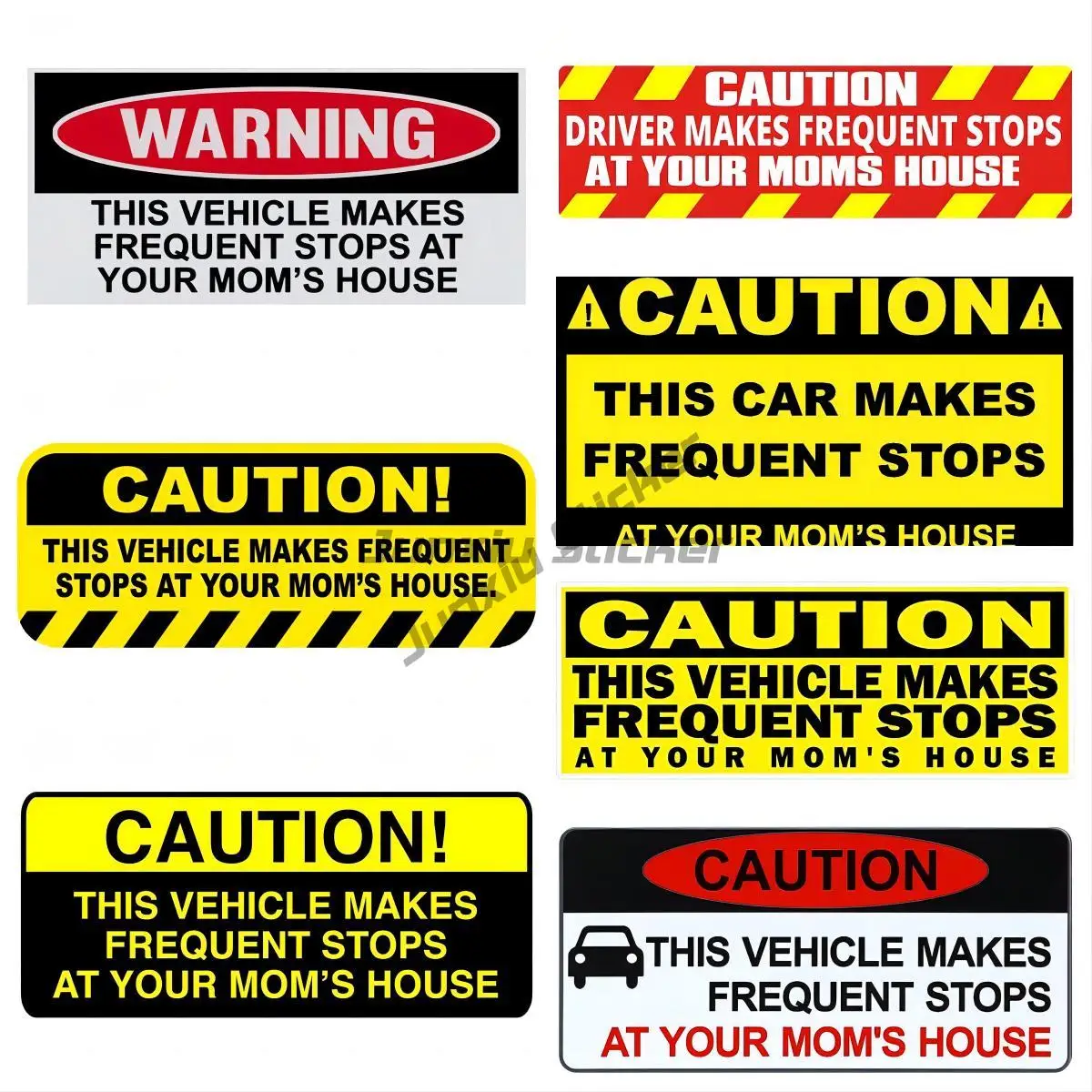 

Caution Car Sticker for This Vehicle Makes Frequent Stops At Your Moms House Spoof Decal Funny Car Styling