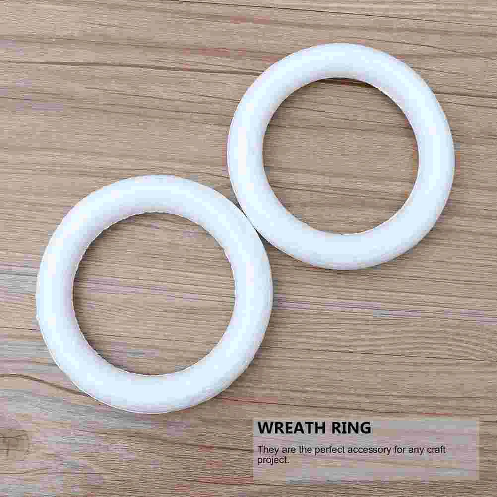 12 Pcs Ring Foam Christmas Wreath Round Frame DIY Straw Circles Cake Decorations