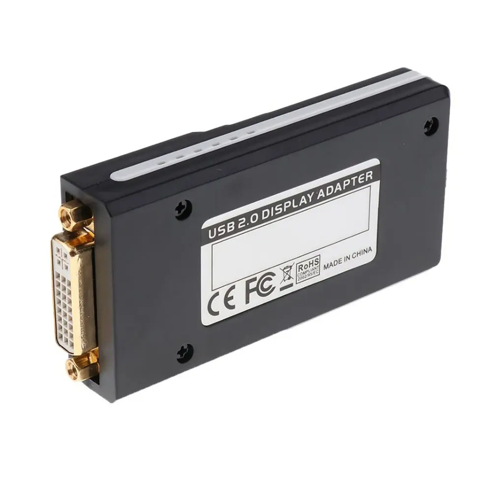 محول رسومات فيديو متوافق مع USB 2.0 إلى VGA/DVI/HDMI مناسب لشاشات متعددة بطاقات رسومات للنافذة 10/8.1/8/7