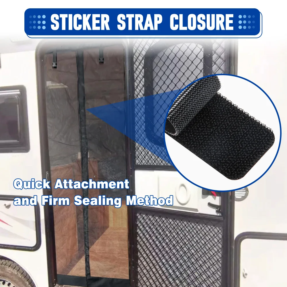 

Motorhome Caravan Insect Bugs RV Slide Door Fly Screens Net Entrance Entry Door Mosquito Net Sunshade Car Accessories