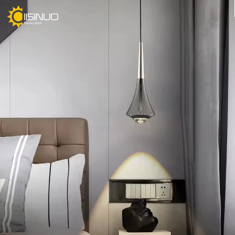 LED Adjustable Pendant Light Touch Dimmable Beside Light Mirror Lamp Aluminum Home Decor For Kitchen Island Dining Room Bar Cafe