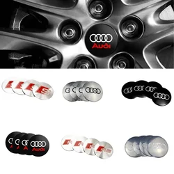 4pcs Car Wheel Center Hub Caps Logo 56/65mm Sline RS Quattro Emblem Stickers for Audi A3 A4 A5 A6 A7 Q5 Q7 S5 Wheel Rims Cover