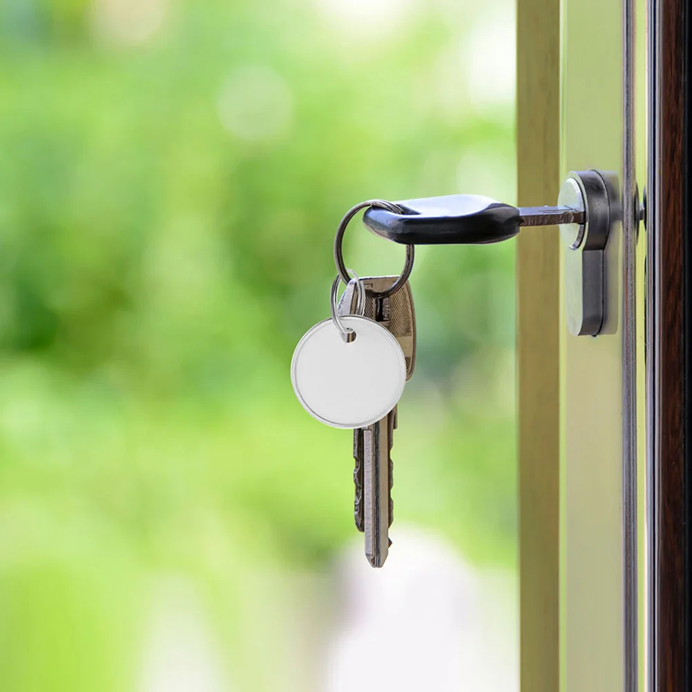 80pcs Metal Labels With Split Rings For Tag Home Office Car Party Use Rings Key Tag With Tags Key Id Tags