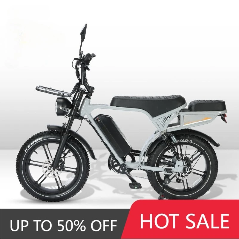 EER Ossie V8 Electric Bike 48v Powerful Motor 20 Inch Fat Tire Electric Bike with Light Emitting Diode Headlights