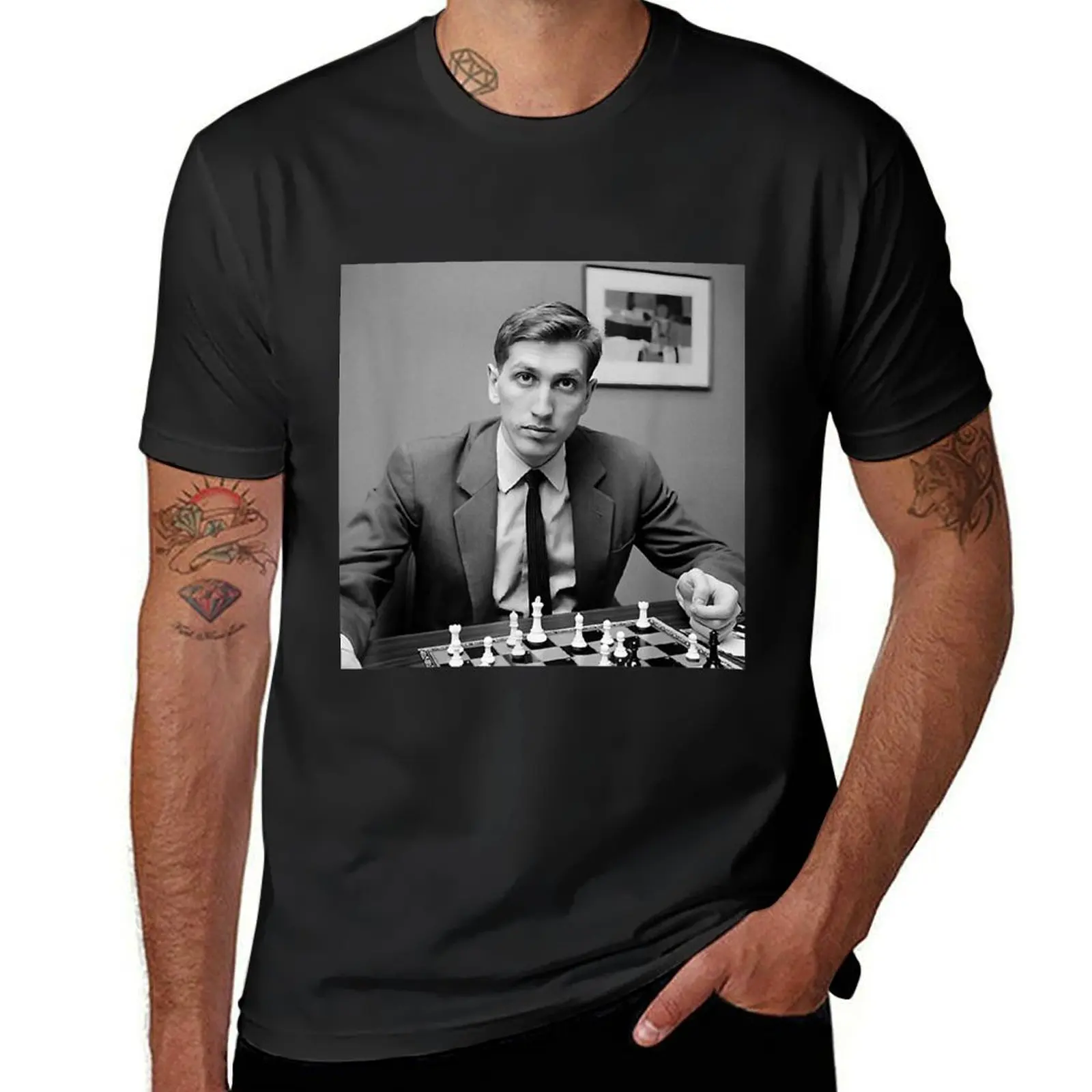 

Bobby Fischer Chess T-Shirt plain heavyweights kawaii clothes plain t shirts men