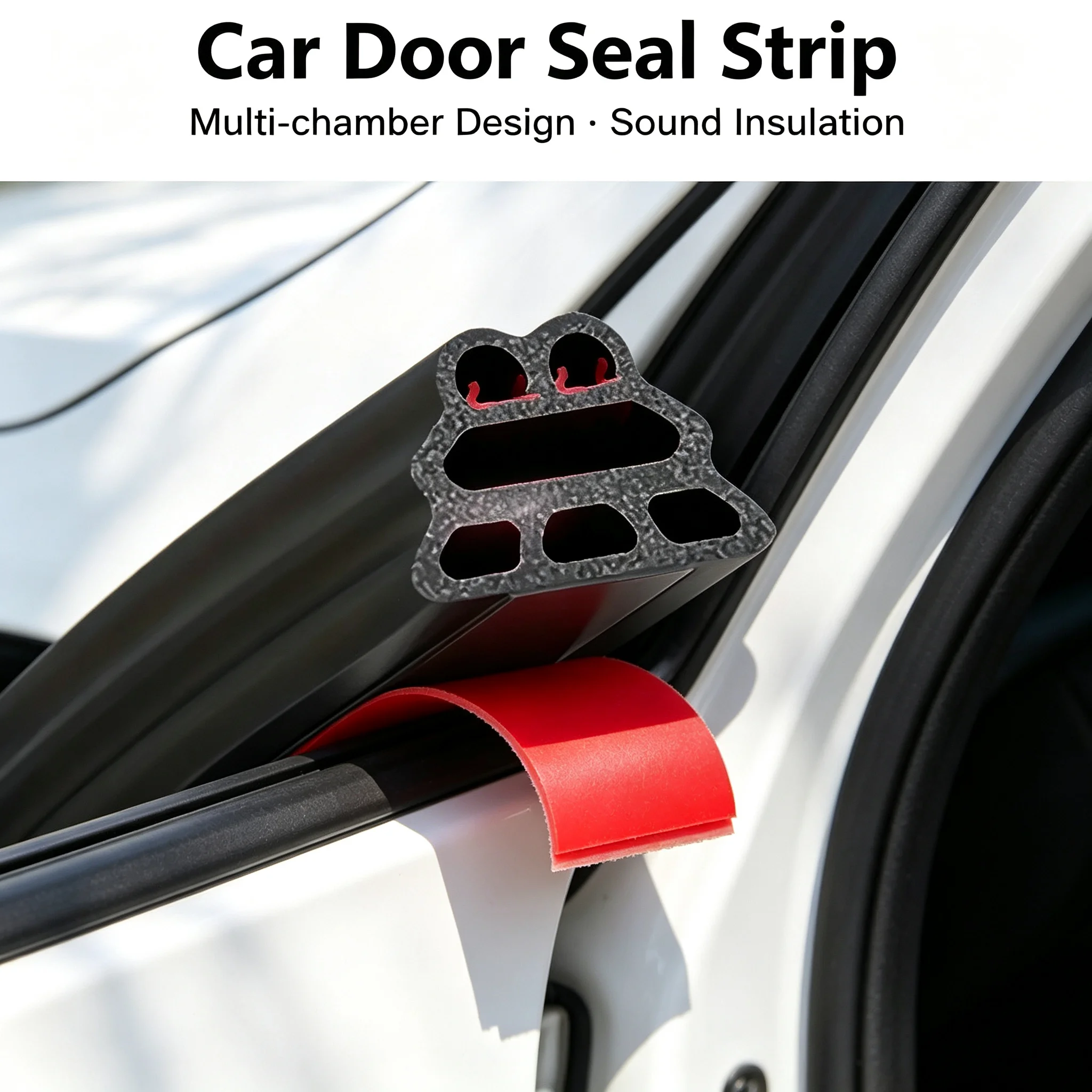 Car Door Seal Strip 33ft Universal Self Adhesive Rubber Weather Stripping Noise Insulation Waterproof Hood Trunk Edge Protector