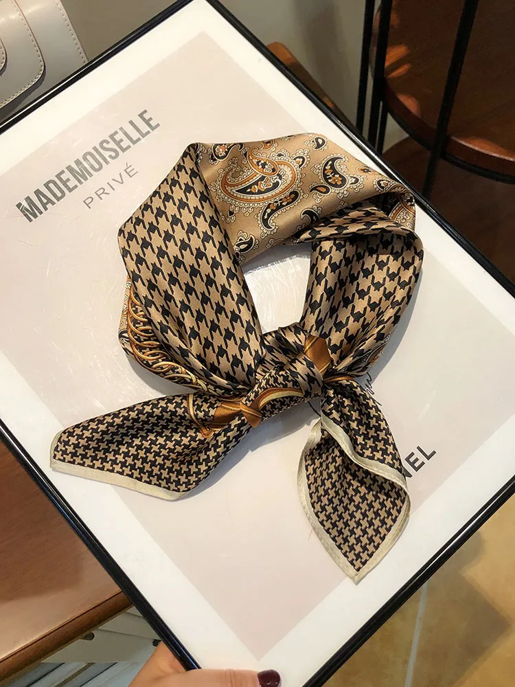 本物のシルクスクエアスカーフ女性用-00-マルベリーシルク小さなファッショナブルな多用途春秋装飾蝶ネクタイ