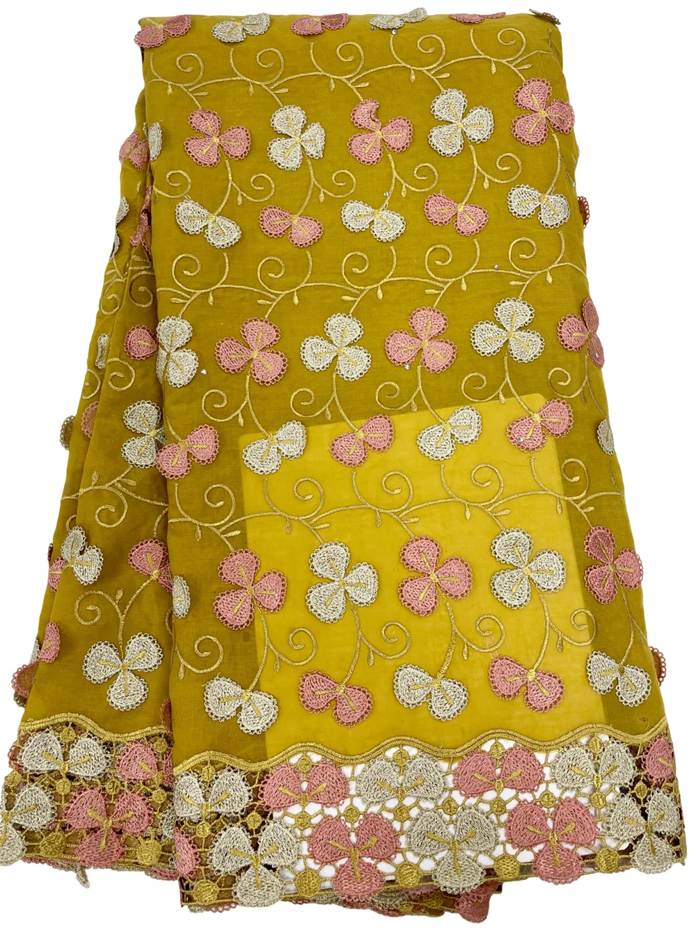 3D Bloemen Afrikaanse 100% Katoenen Zwitserse Voile Kantstoffen Hoge Kwaliteit Nigeriaanse 2026 Dames Feestmateriaal Voor Kleding En Naaien