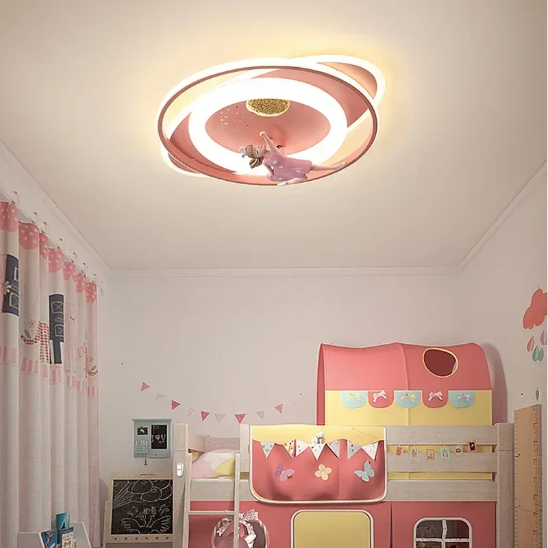 Ceiling Lights Kids Room Astronaut Boy Girl Bedroom Chandelier Princess Spaceman Rocket Rabbit Children's Lamps Home-appliance - Image 6