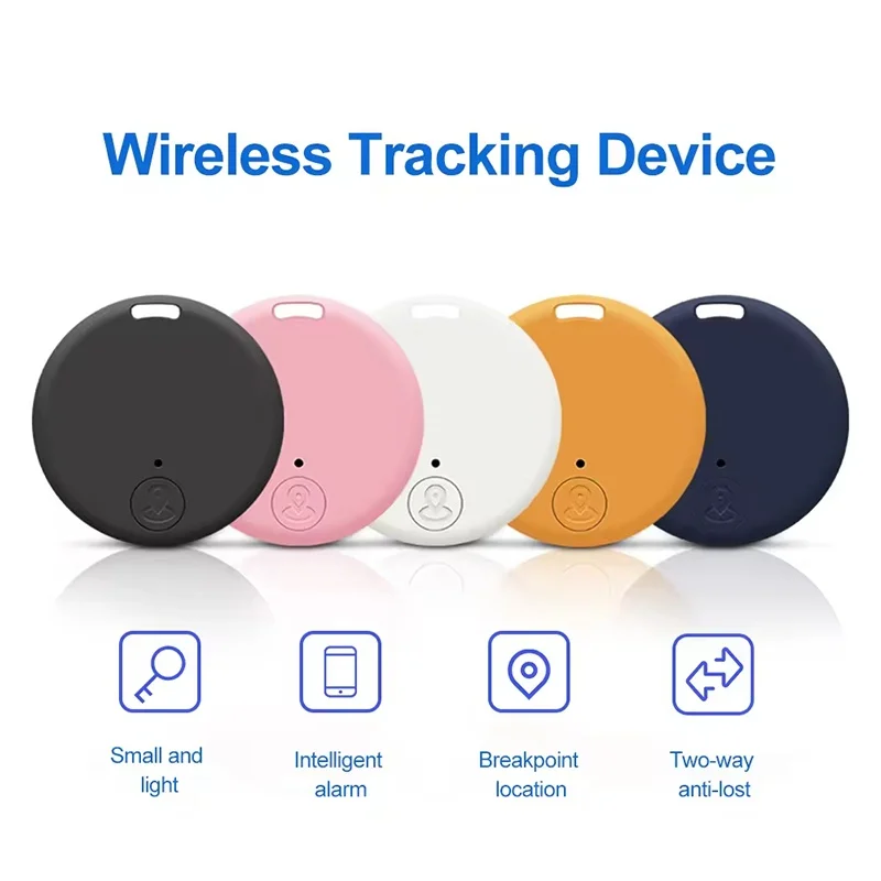 Mini Dog GPS Bluetooth Tracker Anti-Lost Device Round Pet Kids Bag Wallet Smart Finder Locator For Phone App Tracking Easy Carry