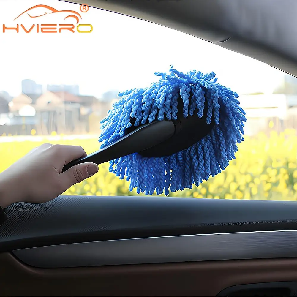 Car Dust Removal Small Duster Wipe Car Soft Brush Cleaning Mini Bristle Brush Dust Removal Nanofiber Car Interior cleaning mop