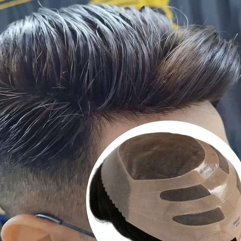 

100% натуральный парик из натуральных человеческих волос, прочный моно и искусственный передний мужской парик из натуральных волос # 2 # 1b65 # 1b80 Мужской парик Натуральная линия волос Замена