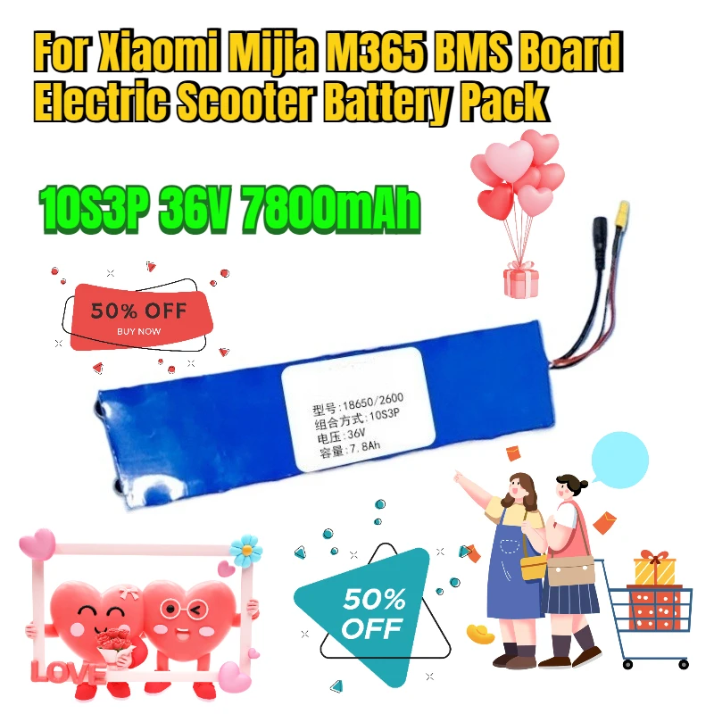 

10S3P 36V 7800mAh for Xiaomi Mijia M365 BMS Board Electric Scooter Battery Pack