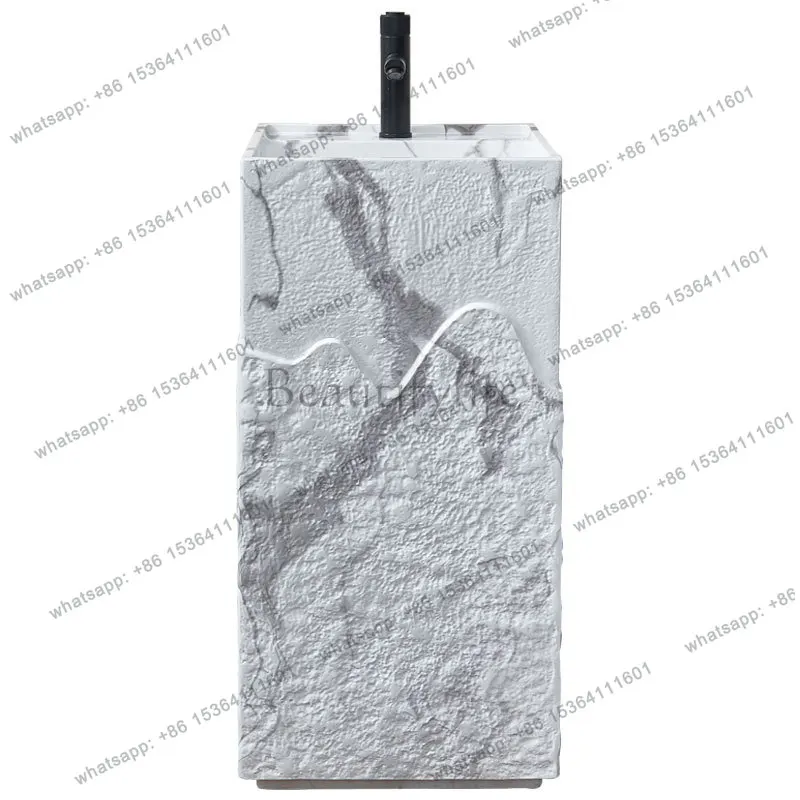 Wabi Sand Cream Wind Garden Outdoor Integrated Column Basin Creative Art Washbasin