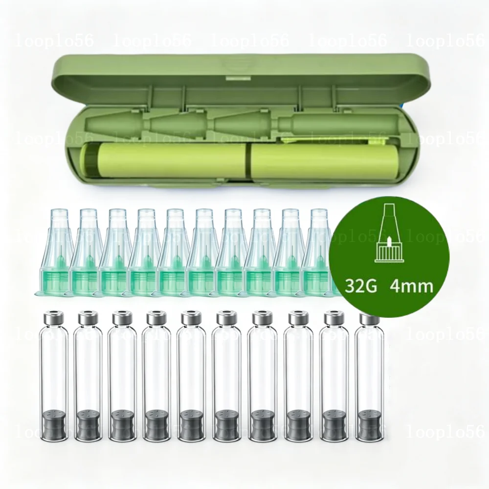 Reusable Plastic Pen Device 60-Unit Injection Pen with Case Set 4/6/8MM Needle 3ml Empty Cassette Cartridge Sterile Insulin Pens