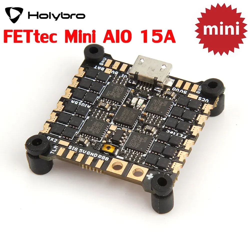 

Holybro FETtec Mini AIO 15A MPU6000 F3 KISS FC Firmware 128K 15A DSHOT2400 4in1 ESC 25.5X25.5mm 2-4S for FPV Cinewhoop Drones