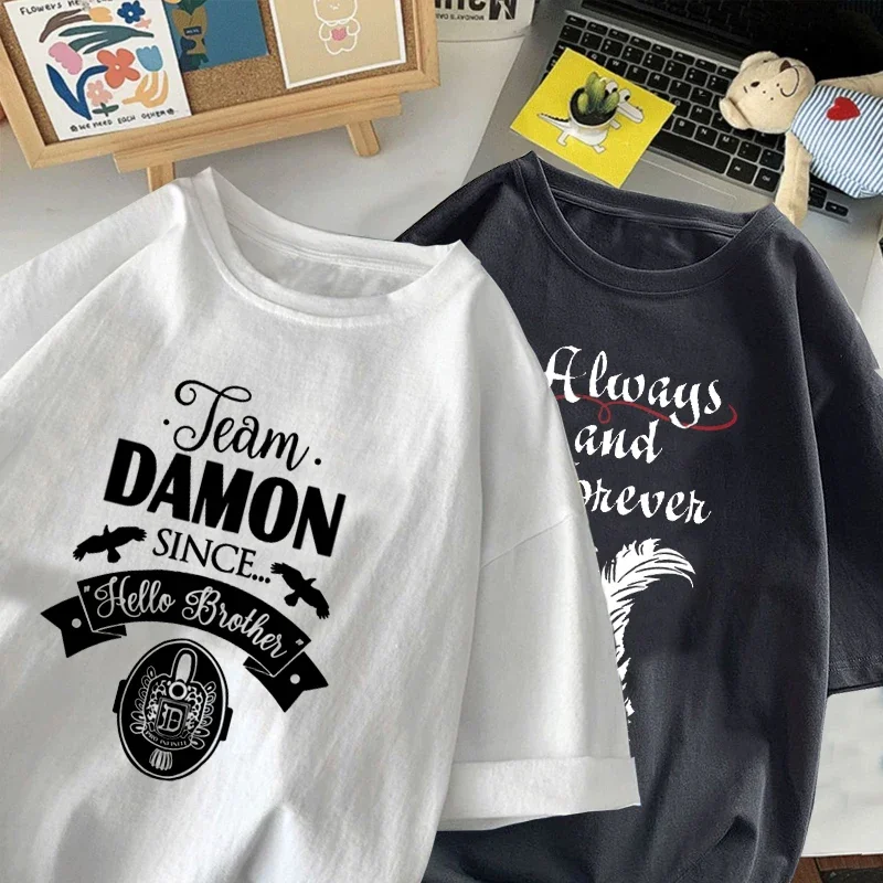 

Team Damon Since 1864 Tshirt Women Men Vampire Diares T Shirts Tee Damon Casual O Neck Cotton TV T-shirt Tops Fans Clothes