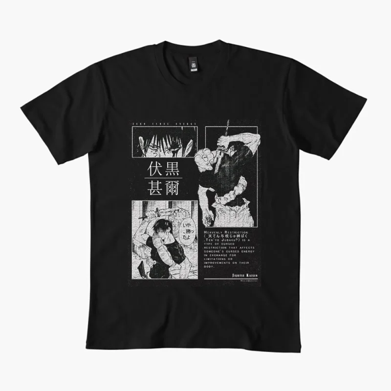 

0309 Toji Fushiguro Anime T shirt Jujutsu Kaisen Manga Men's print Graphic Tee Shirt 100% cotton Y2K clothes All size tops S-6XL
