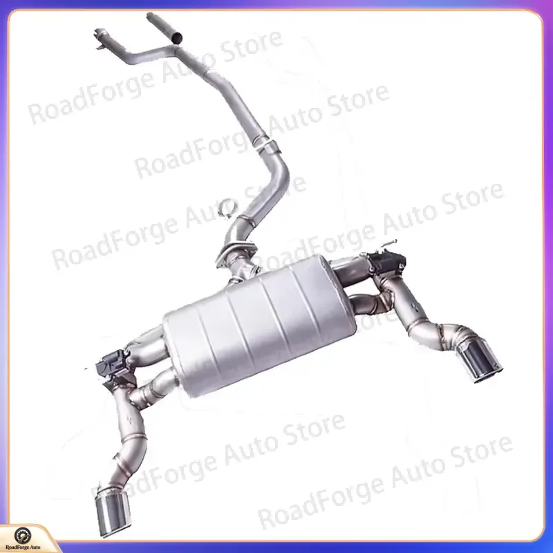for E46 Catback Exhaust System with M3 Rear Bumper 304 Stainless Steel Tips Mid Exhaust Muffler Front and Rear Pipes Matching