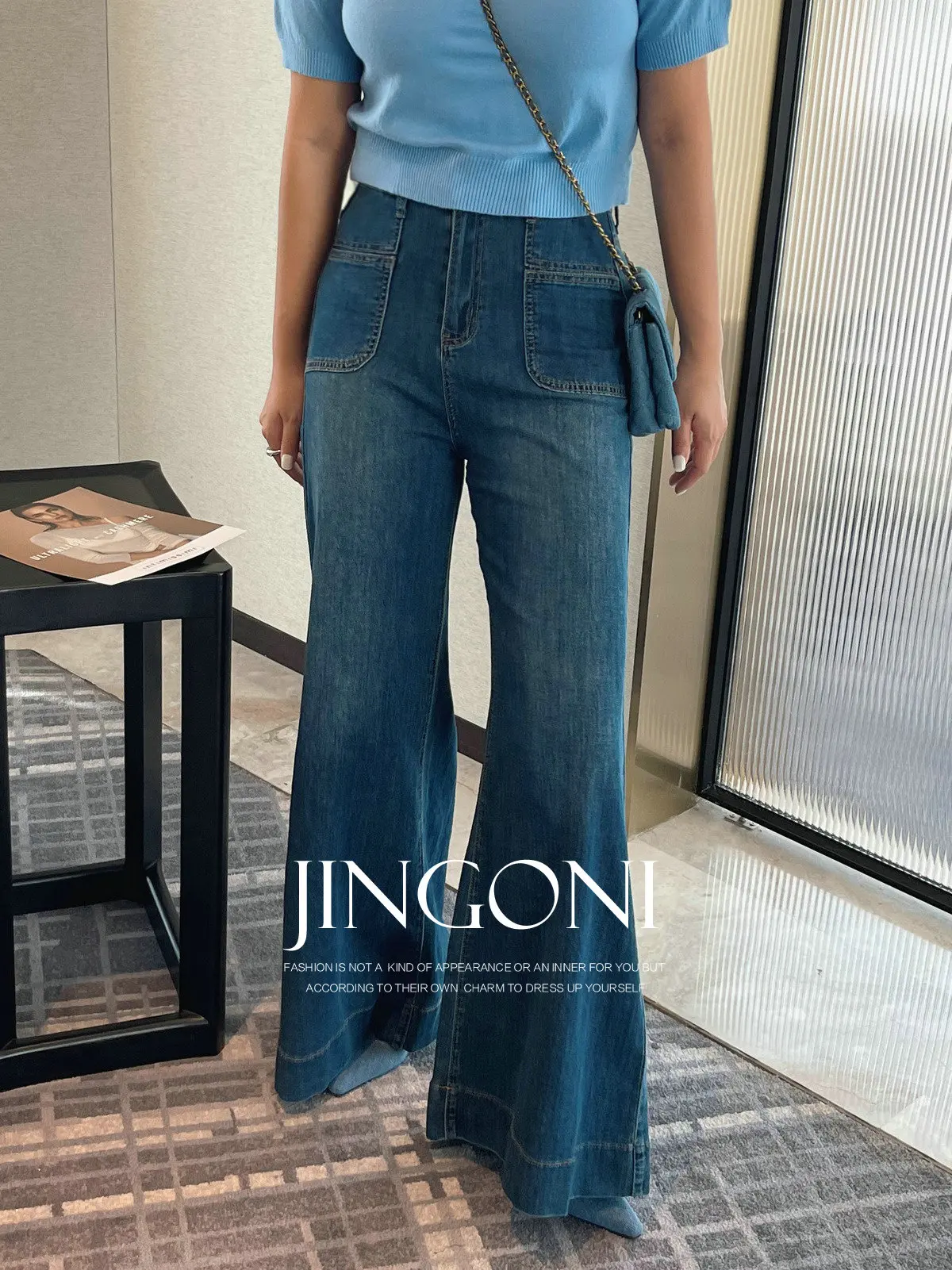 flared Jeans Wide Leg Pants Woman Clothing 2024 Autumn Y2K Korean Fashion Style New Elegant Luxury High Waist Vintage Trousers