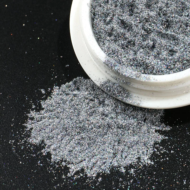 المجسم قوس قزح الكروم مسمار مسحوق الليزر مرآة معدنية مسمار الفن بريق الصباغ رقائق لامعة فرك الغبار الزينة