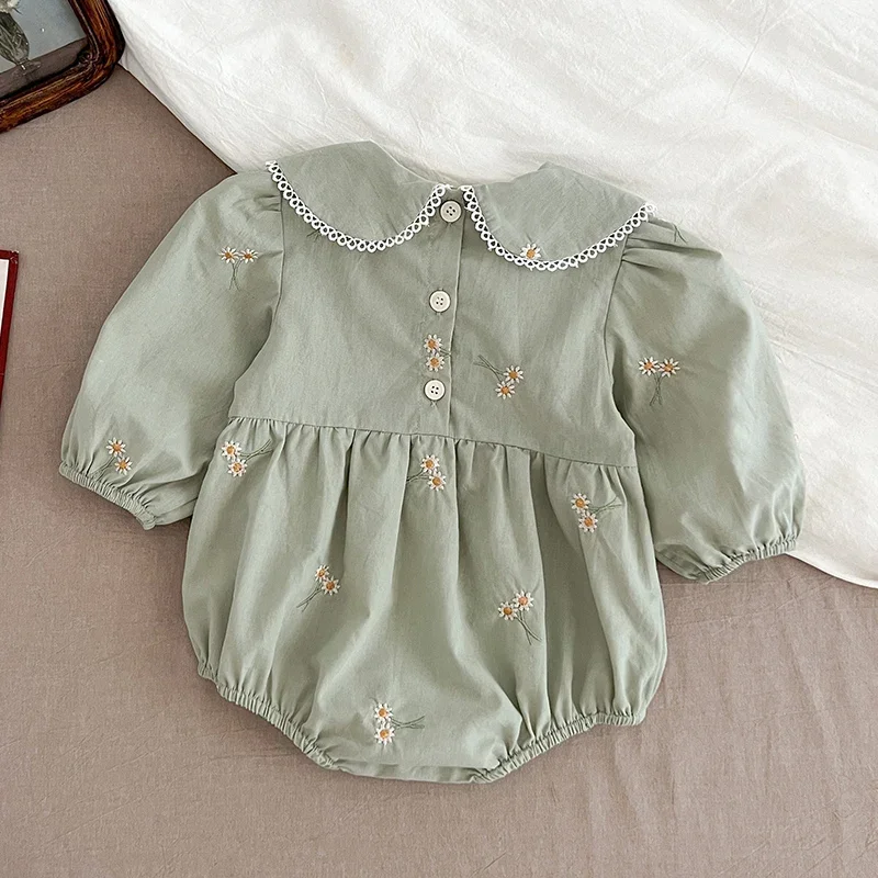 Autumn Newborn Girls Romper Baby Clothes Baby Embroidered Flowers Romper Long Sleeve Jumpsuit Climb Clothes Baby Cotton Clothing