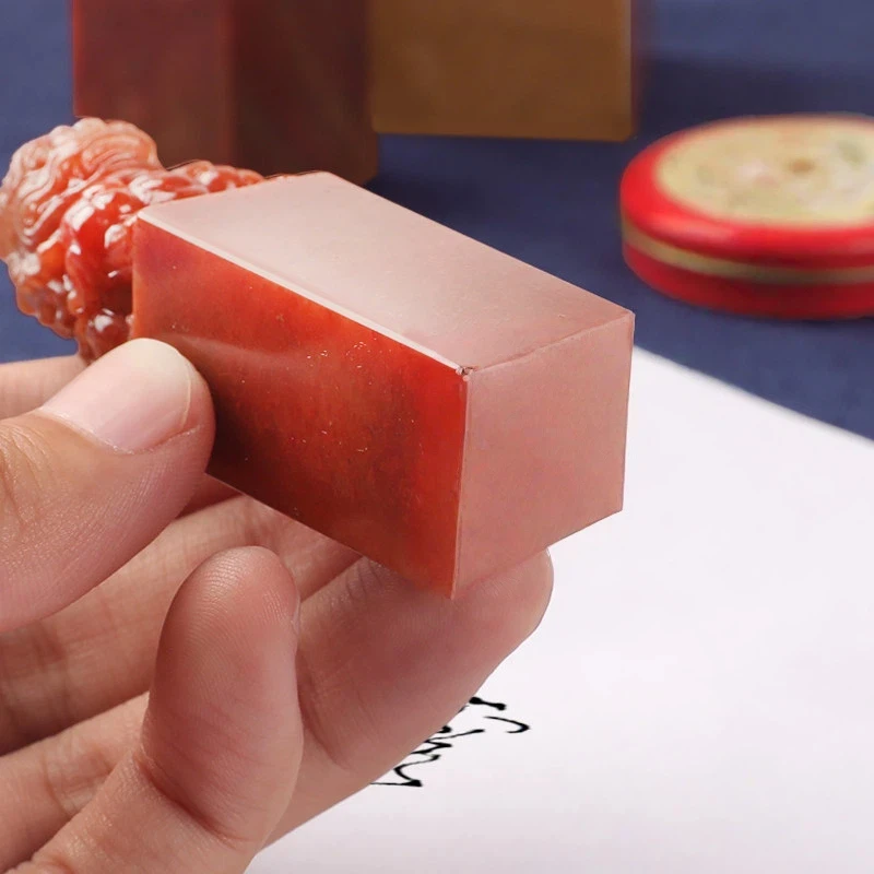 Natural Stone Clear Stamps Customized Name Stamps Calligraphy Chinese Painting Ancient Style Artist Personalized Logo Stamp Gift