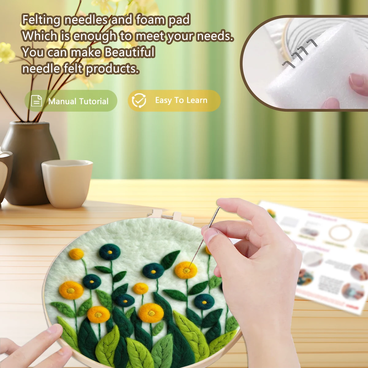 Zestaw do malowania wełną RUOP – Embroidery Yellow Flower recenzja i cena